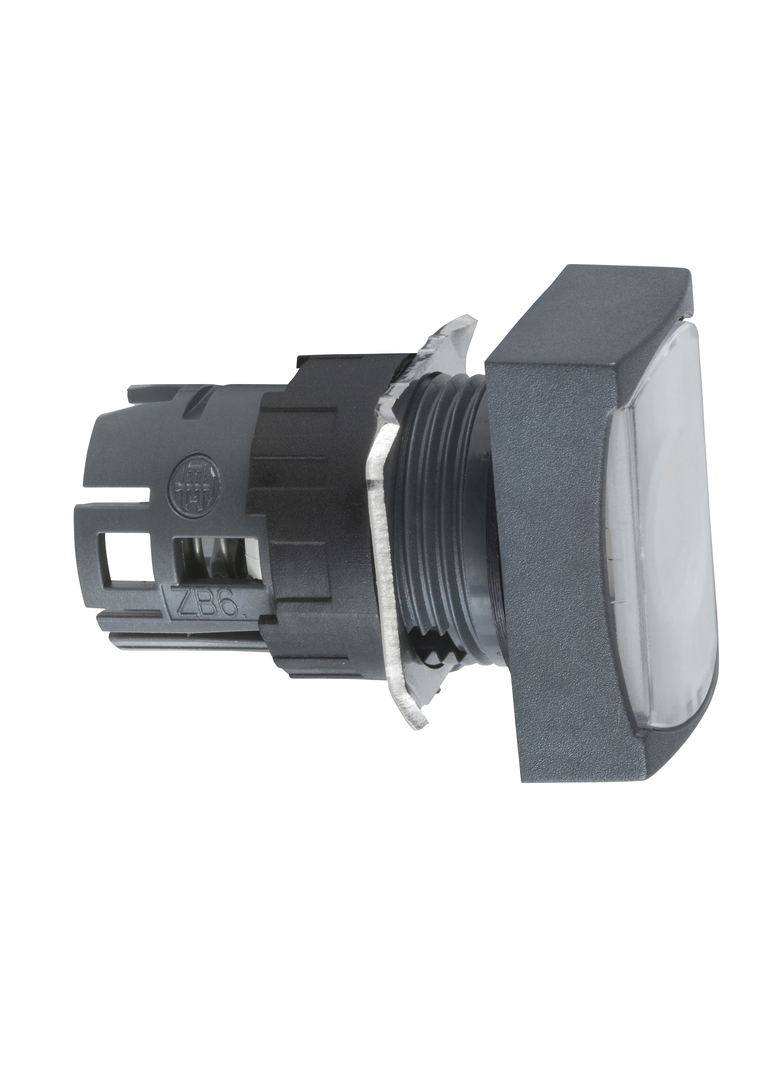 Harmony XB6 Przycisk płaski biały z samopowrotem LED plastikowy prostokątny ZB6DW1 Schneider