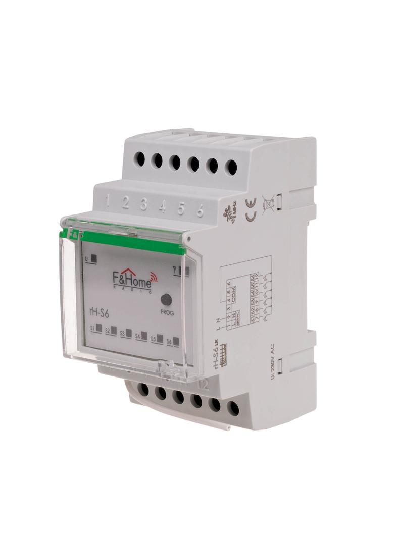 Moduł radiowy 6 wejść na szynę DIN - Long Range