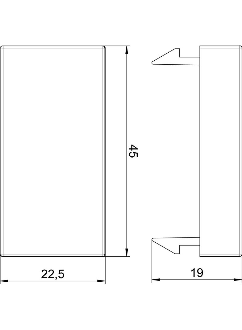 BD 45 1/2, MODUŁ 45,ZAŚLEPKA 22,5MM