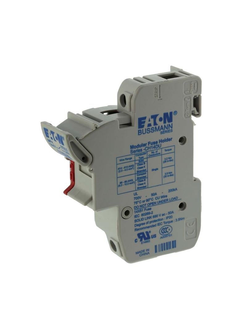 14x51 MFH Neutral Podstawa wkładki cylindrycznej 14x51 1N 50A 690VAC CH141DNXU EATON