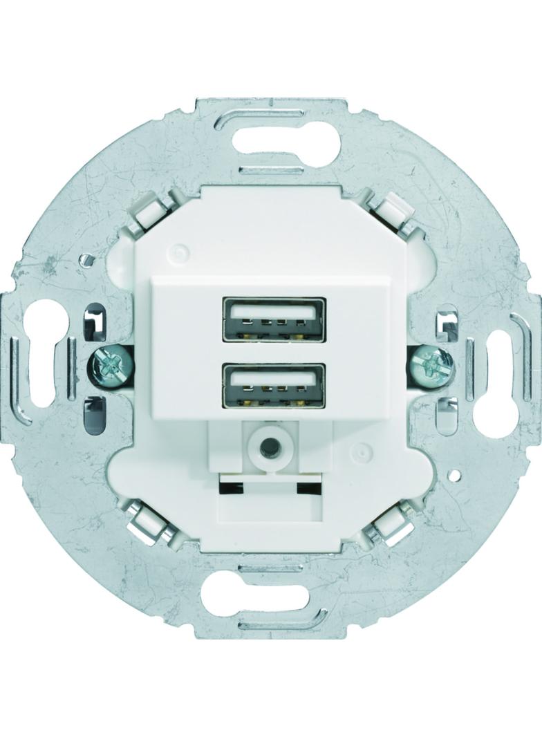 BERKER Mechanizm gniazda USB ładowania do serii obrotowych 3.0A 230V biały mat 260219 HAGER