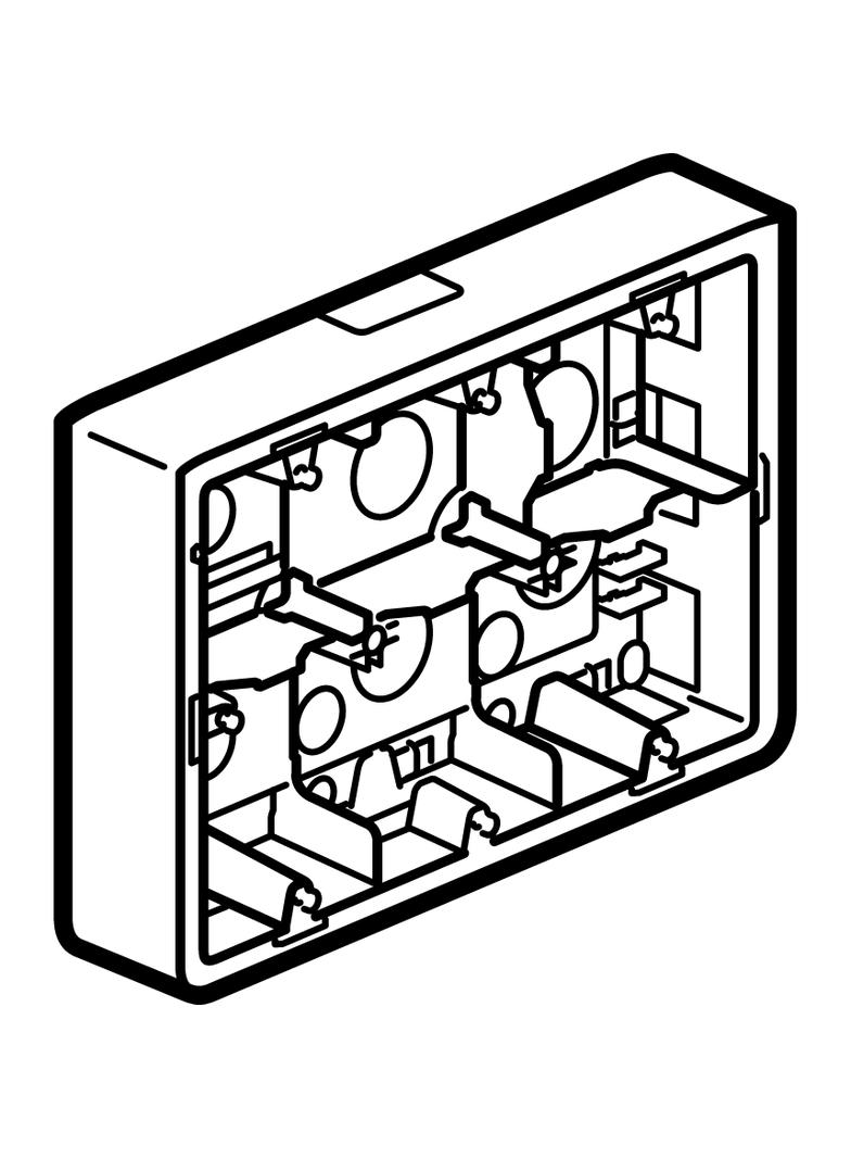 MOSAIC PUSZKA NATYNKOWA-2X6 LUB 2X8 LUB 2X3X2 MOD POZIOM 46MM DO UCHYTU 080266, Legrand