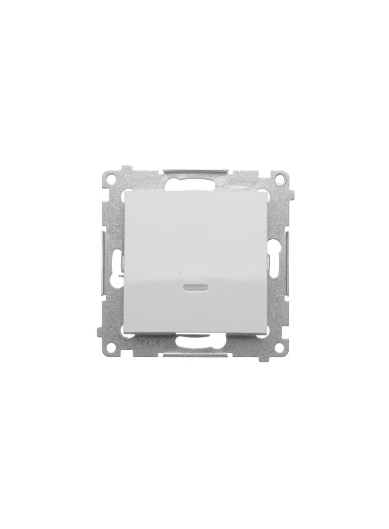 Simon 54 Łącznik krzyżowy z podświetleniem LED bez piktogramu 10A 250V szybkozłączka biały DW7L.01/X/11 KONTAKT