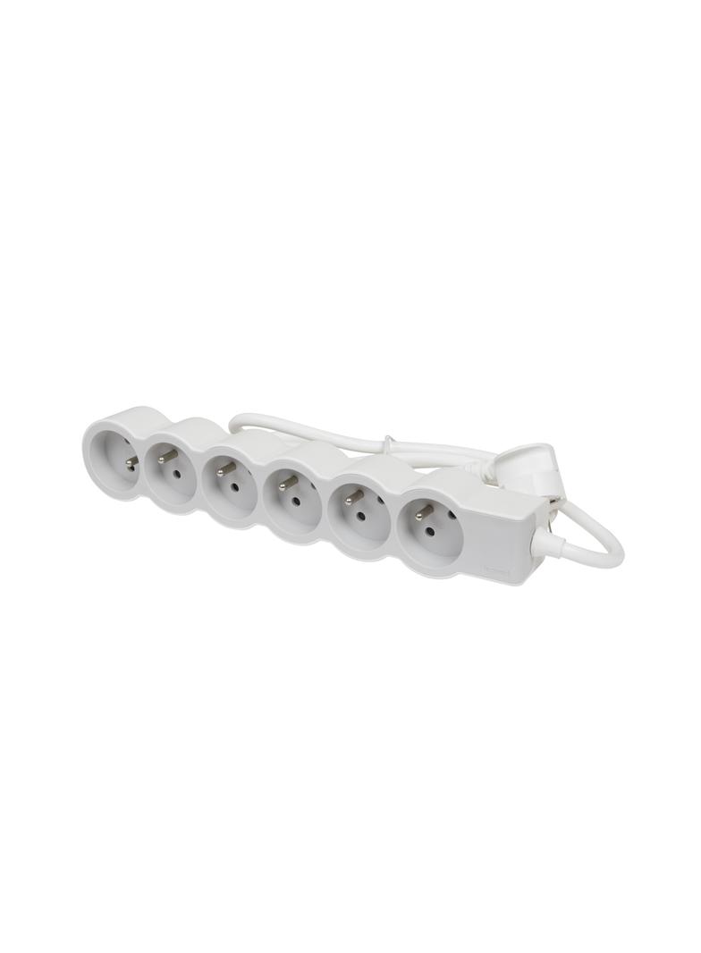 PRZEDŁUŻACZ STANDARD 6X2P+Z, Z PRZEWODEM 1.5 METRA 3X1.0 MM2 - BIAŁY/JASNOSZARY, Legrand