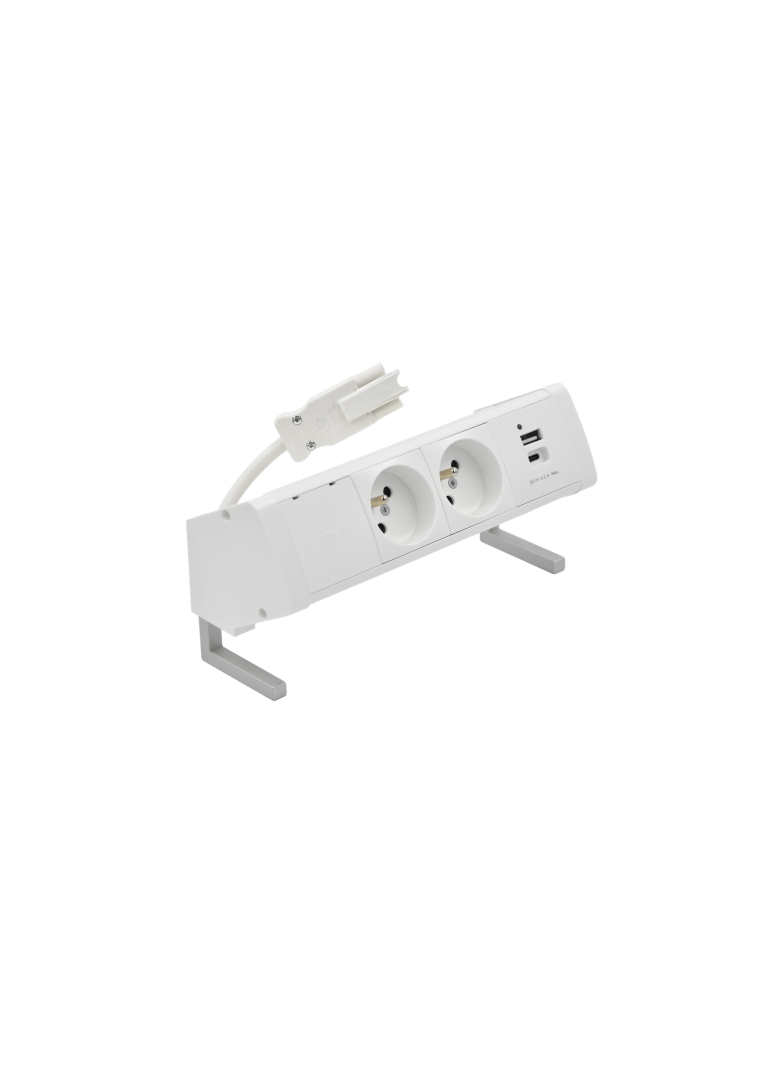 "Simon 480 TS48-410E20B00-33 Biurkowy zestaw gniazd 2 gn. typ E + ładowarka USB typ A+C