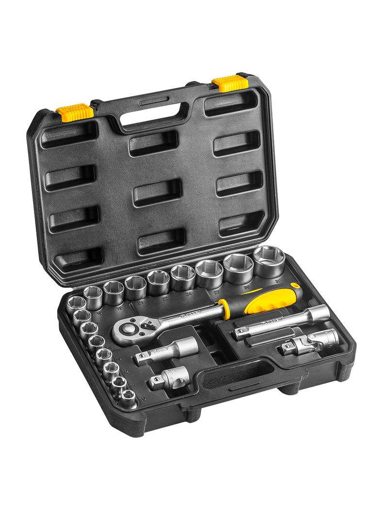 Klucze nasadowe 1/2", zestaw 21 szt.
