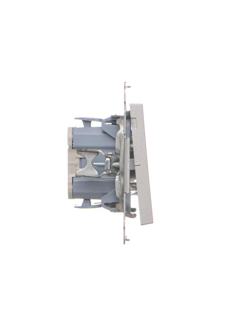 Simon 55 Przycisk zwierny /światło/ z podświetleniem LED szybkozłączka Aluminium mat TS1L.01/143 KONTAKT
