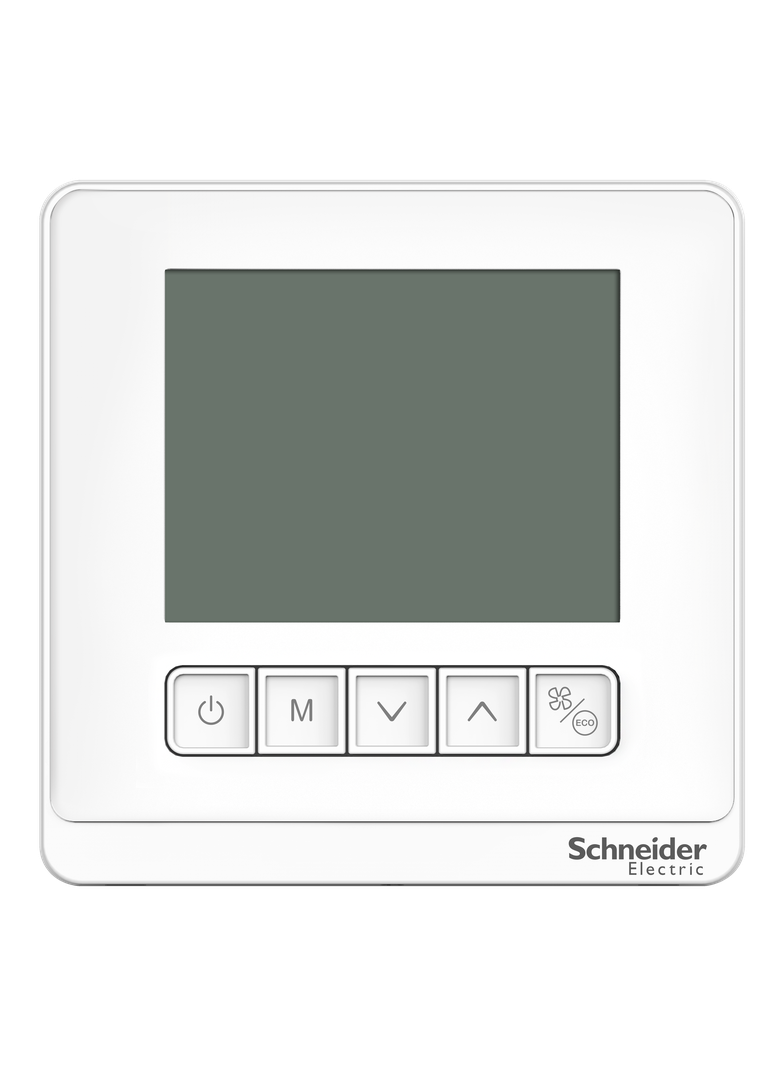 TC903, termostat fancoil 2-rurowy, 24 VAC, went. 3-bieg, zawór 0-10V, przyciski, biały