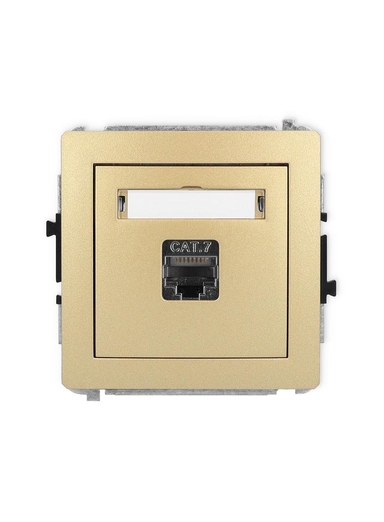 DECO Mechanizm gniazda komputerowego pojedynczego 1xRJ45, kat. 7, ekranowany, 8-stykowy złoty