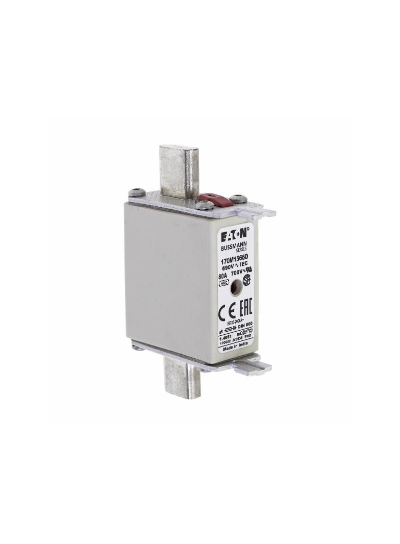 FUSE 80A 690V aR DIN 000 HSDNH Wkładka szybka 80A 690V aR DIN 000 podwójny wskaźnik 170M1566D EATON