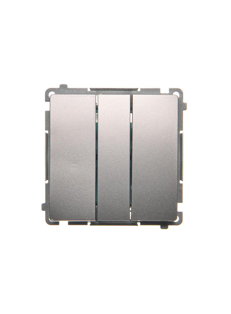 Simon Basic Łącznik potrójny 10A szybkozłączka srebrny mat