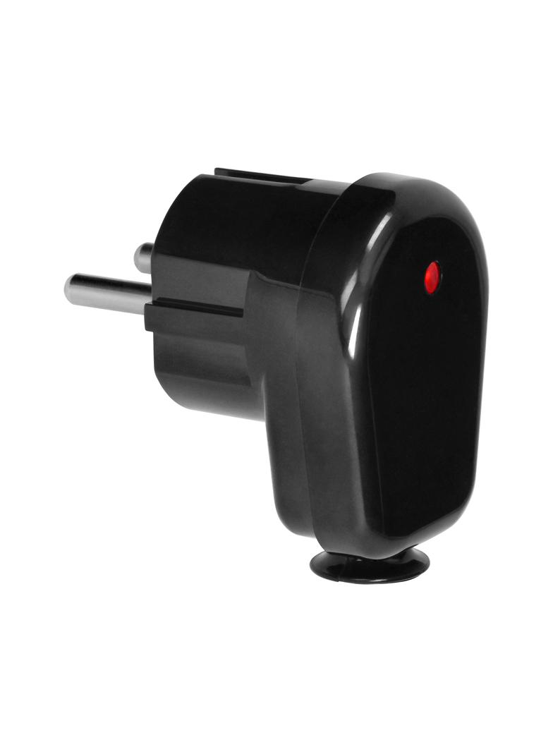 Wtyczka kątowa Uni-Schuko, 2P+Z , 16A, Czarna