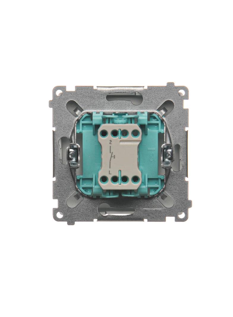 Simon Basic Przycisk światło 10A 250V szybkozłączka stal inox BMS1.01/21 KONTAKT