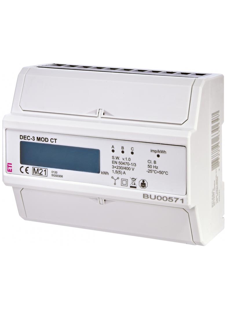 DEC-3MOD CT - Wskaźnik zużycia  energii 3-fazowy z modbus