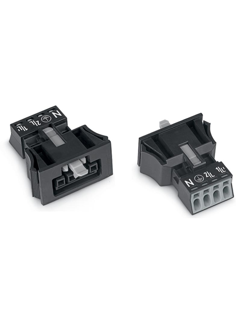 gniazdo z mocowaniem zatrzaskowym Snap In 4-tor, czarne