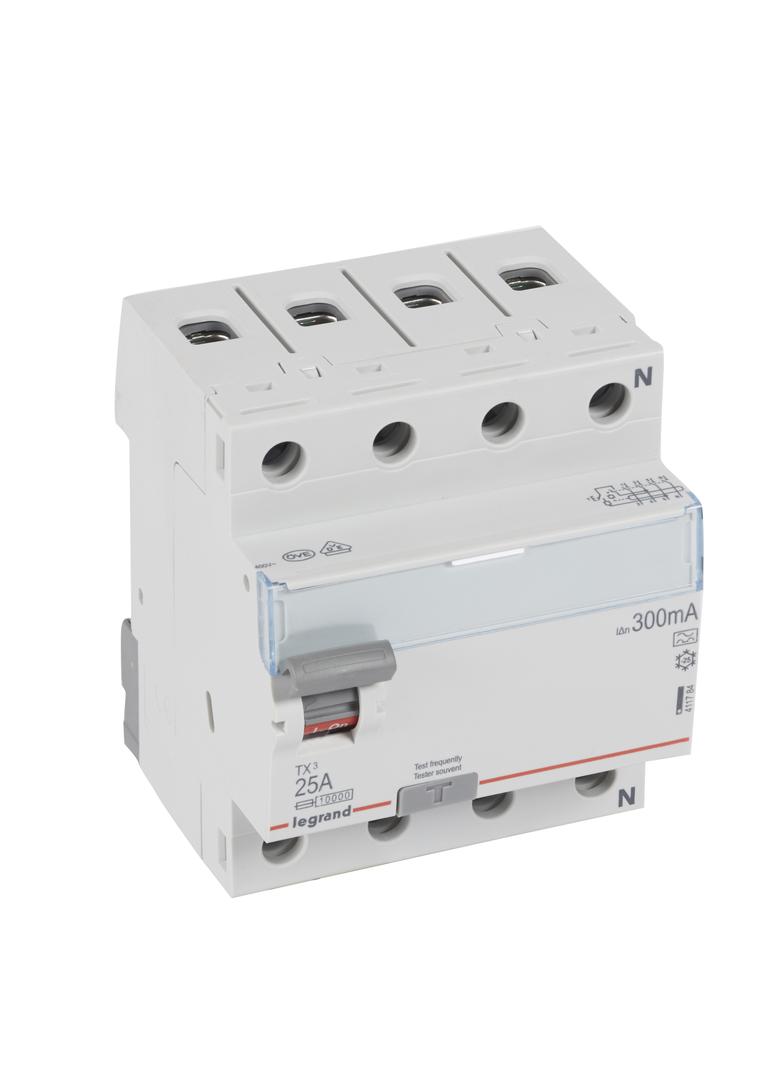 WYŁĄCZNIK RÓŻNICOWOPRĄDOWY P 304 4P 25A 300MA TYP A SERII TX3, Legrand