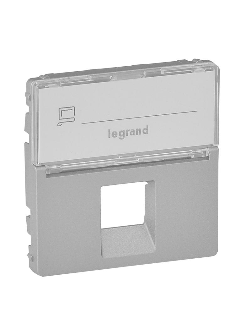 VALENA LIFE PLAKIETKA Z ETYKIETĄ GNIAZDA 1 x RJ 45 kat. 6A UTP ALUMINIUM, Legrand