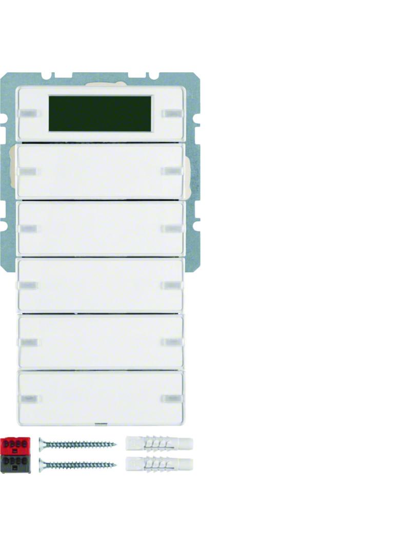 BERKER Q.1/Q.3 Przycisk pięciokrotna z regulatorem temperatury i wyświetlaczem biały aksamit 7566572