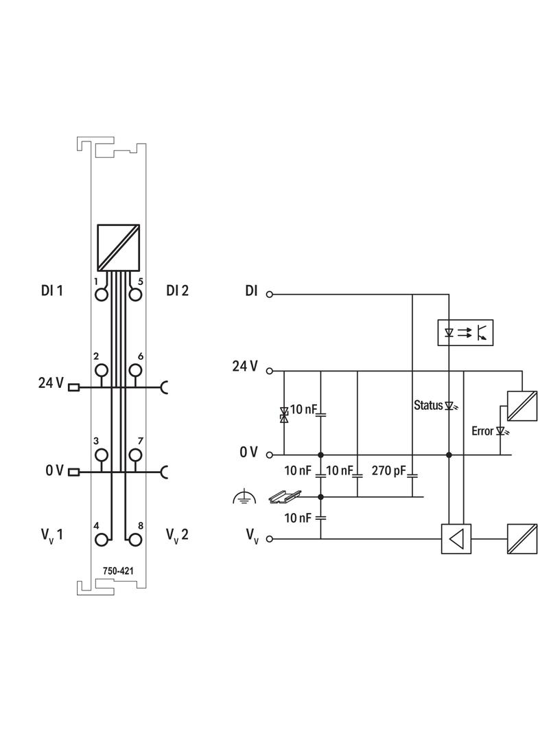 moduł 2DI 24V DC 3,0ms z diagnostyką WAGO