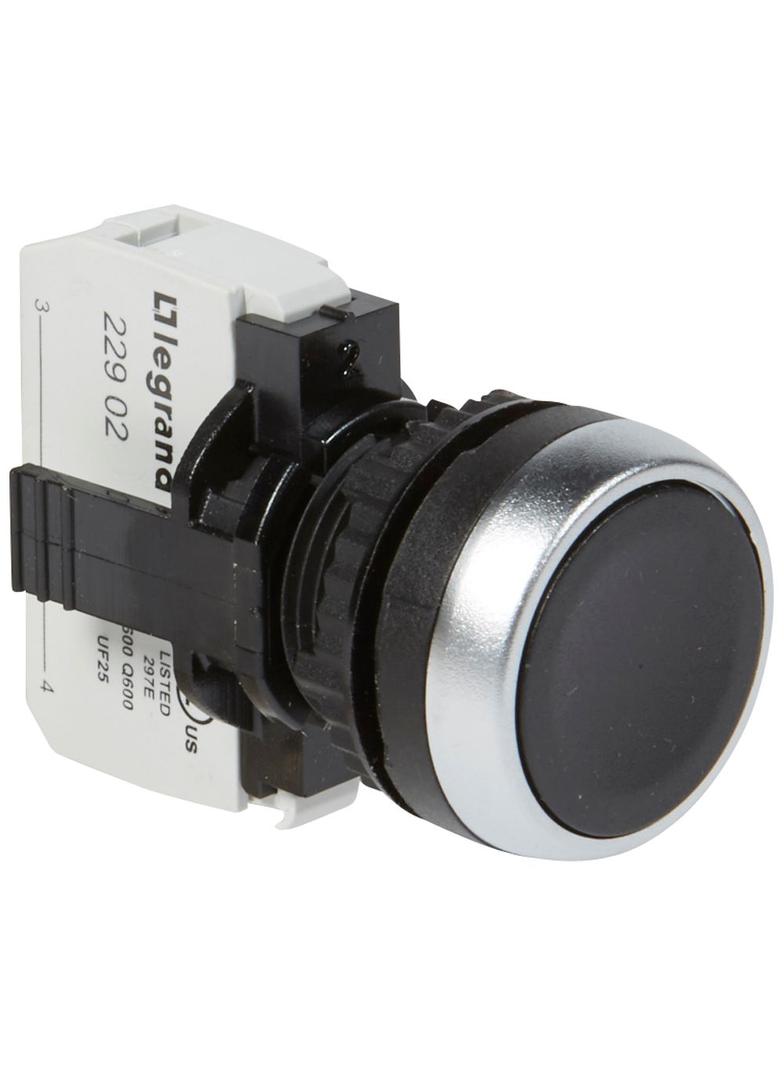 OSMOZ KOMPLET BEZ PODŚWIETLENIA - GŁÓWKA PŁASKA CZARNA + UCHWYT + 1Z, Legrand