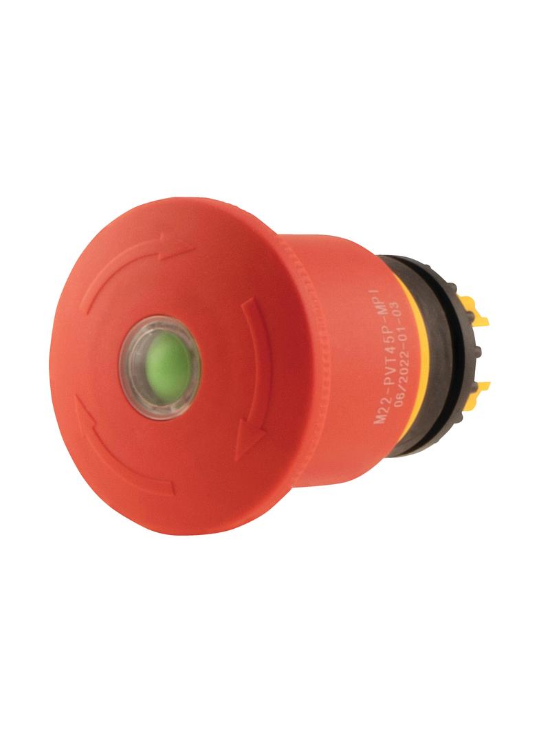 M22-PVT45P-MPI Przycisk bezpieczeństwa 45mm z mechaniczną sygnalizacją zadziałania 121463 EATON