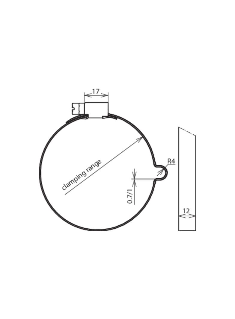 Wspornik do drutu 8 mm z obejmą PPS do rury spustowej, stal nierdzewna NIRO