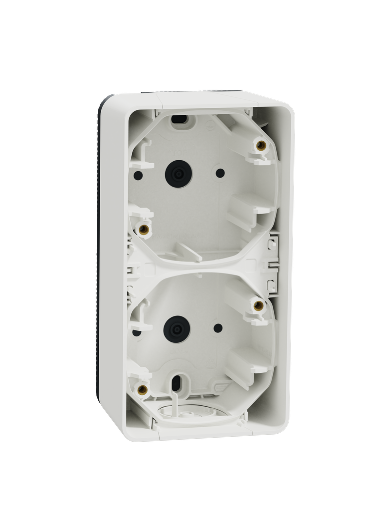 Mureva, podstawa naścienna podwójna pionowa, biała