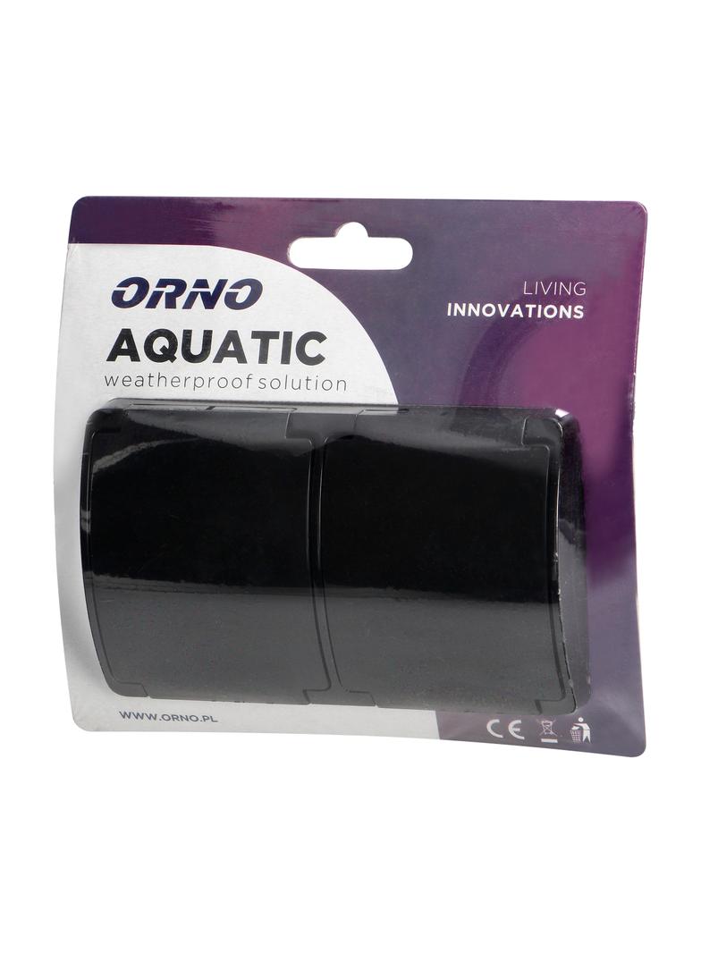 Gniazdo podwójne 2x2P+Z Schuko AQUATIC IP44 czarny OR-OE-7106(GS)/B ORNO