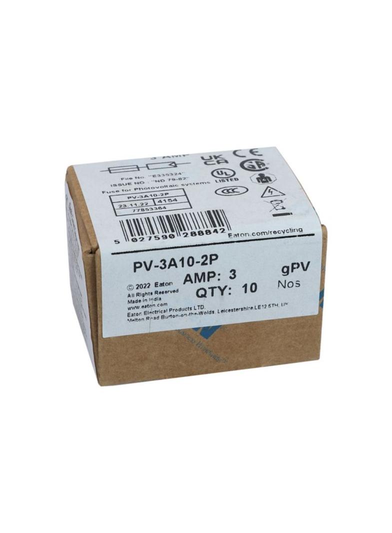 PV-3A10-2P Wkładka PV cylindryczna 3A 1000V DC PCB-2 10x38MM PV-3A10-2P EATON