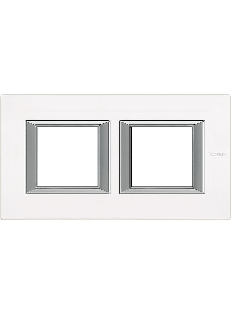 AXOLUTE - RAMKA PROSTOKĄTNA POZIOMA 2X2 MODUŁY WHITE GLASS, Bticino