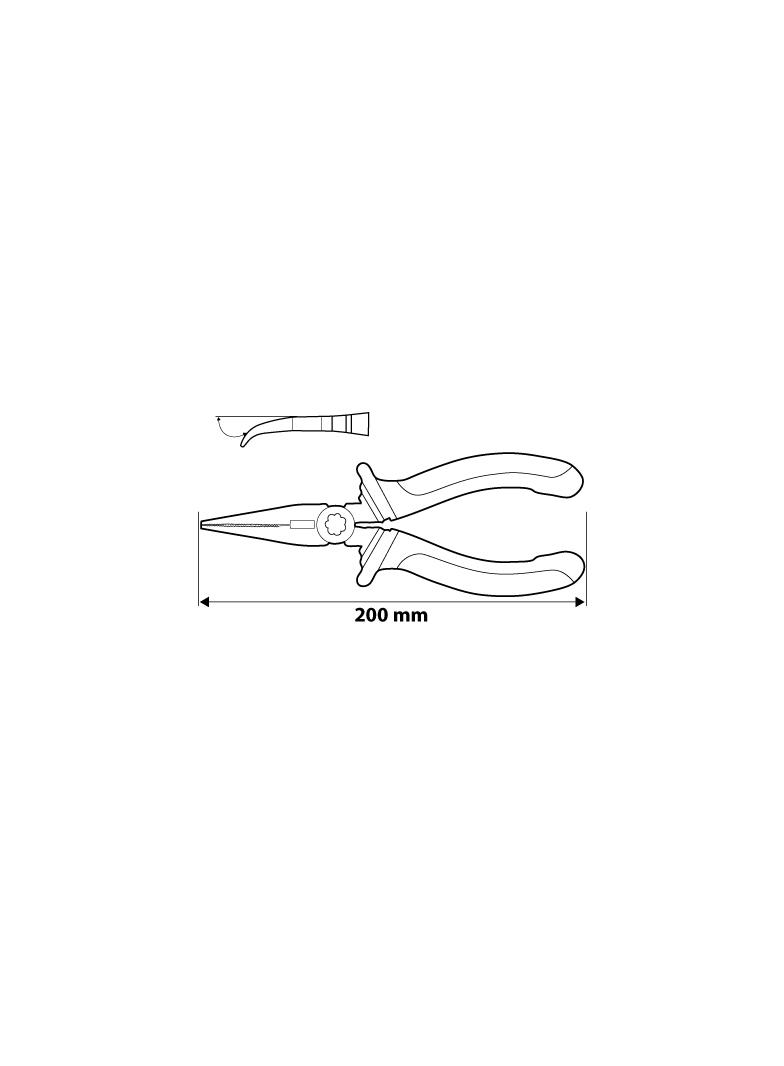 Szczypce wydłużone wygięte 200 mm