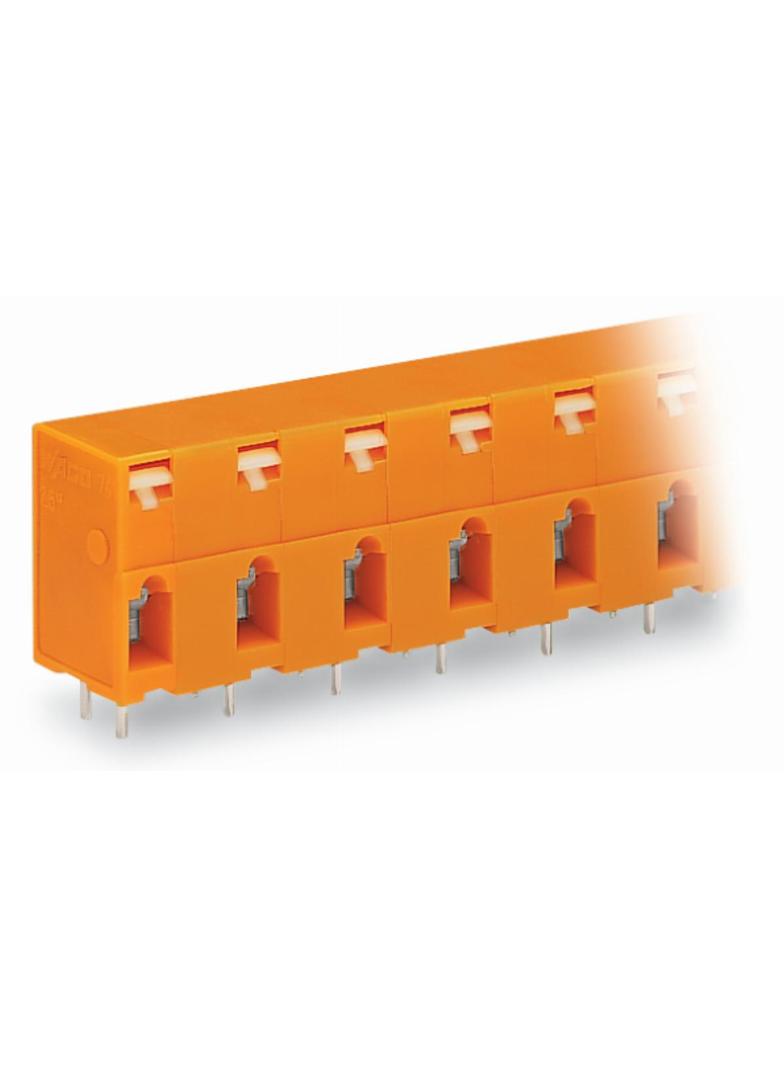 listwa przepustowa do p. drukowanych 5-bieg. pomarańczowa raster 10,16 mm