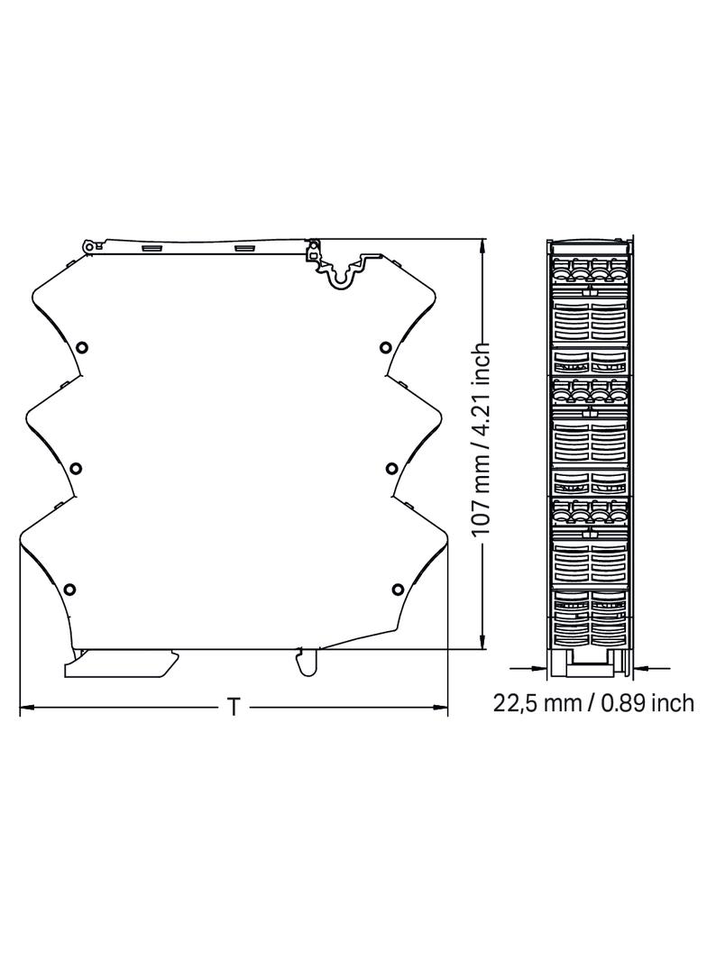 modularna pusta obudowa układ przyłączy 2/2
