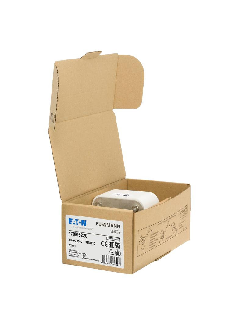 1800A 600V 3TN/110 aR INDICATOR FUSE Wkładka szybka 1800A AC 600V DIN 3 76x90x139 mm aR, 170M6220 EA