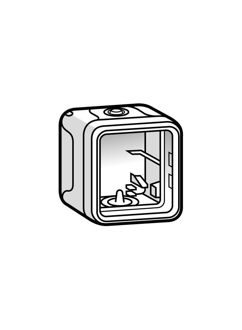 PLEXO55 PUSZKA NATYKOWA POJEDYNCZA SZARA 1WE/1WY, Legrand