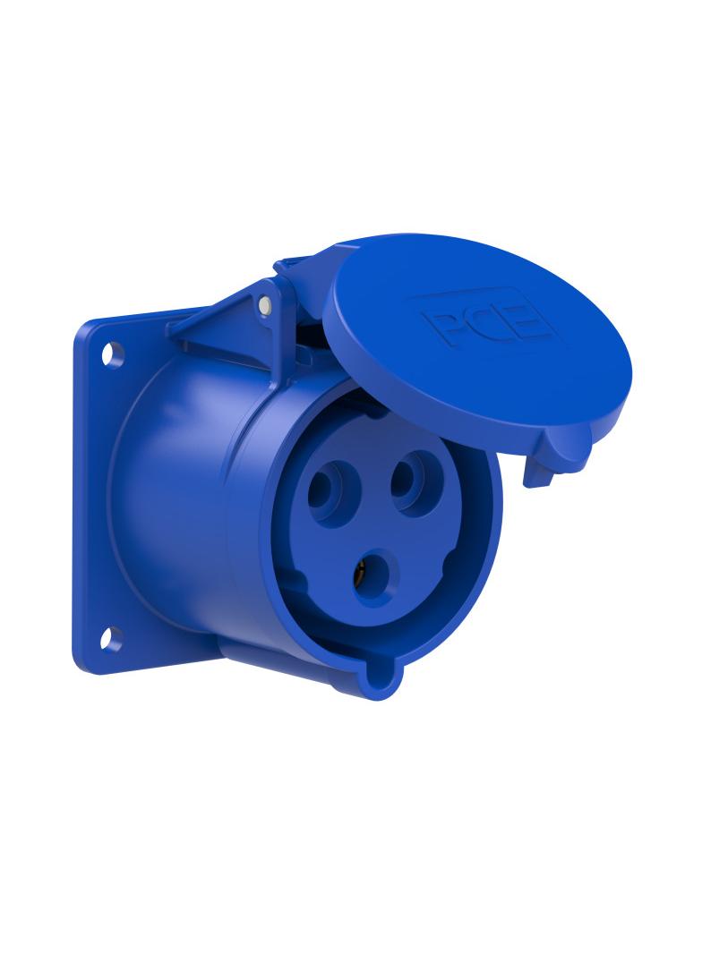 GNIAZDO TABLICOWE PROSTE TURBO TWIST 32A 2P+Z 230V 50/60Hz 6h IP44, KOŁNIERZ 75X75, ROZSTAW ŚRUB 60 323-6ttf7 PCE