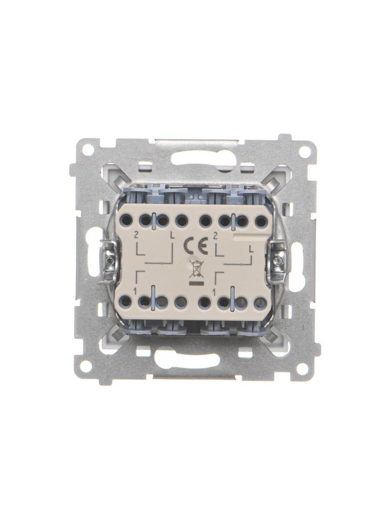 Simon 55 Łącznik roletowy podwójny trójpozycyjny 1-0-2 szybkozłączka Aluminium mat TZW2.01/143 KONTAKT