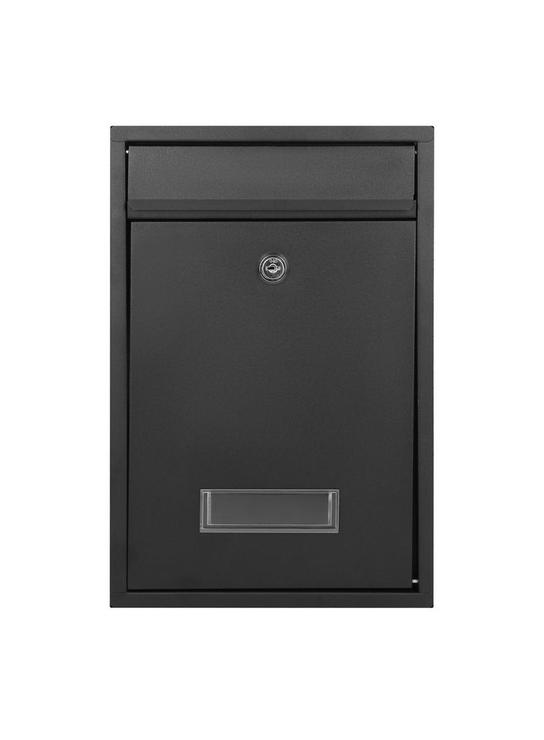 Skrzynka na listy BALI z galwanizowanej stali mała z wizytownikiem kolor czarny MB-3/B ORNO