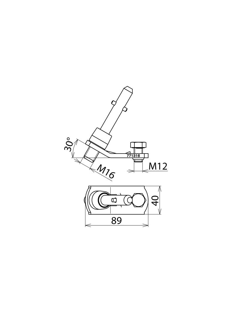 Zacisk fazowy przyłączeniowy, złącze trzpień z poprzecznym kołkiem M16x18 mm do końcówek PK1 16-150