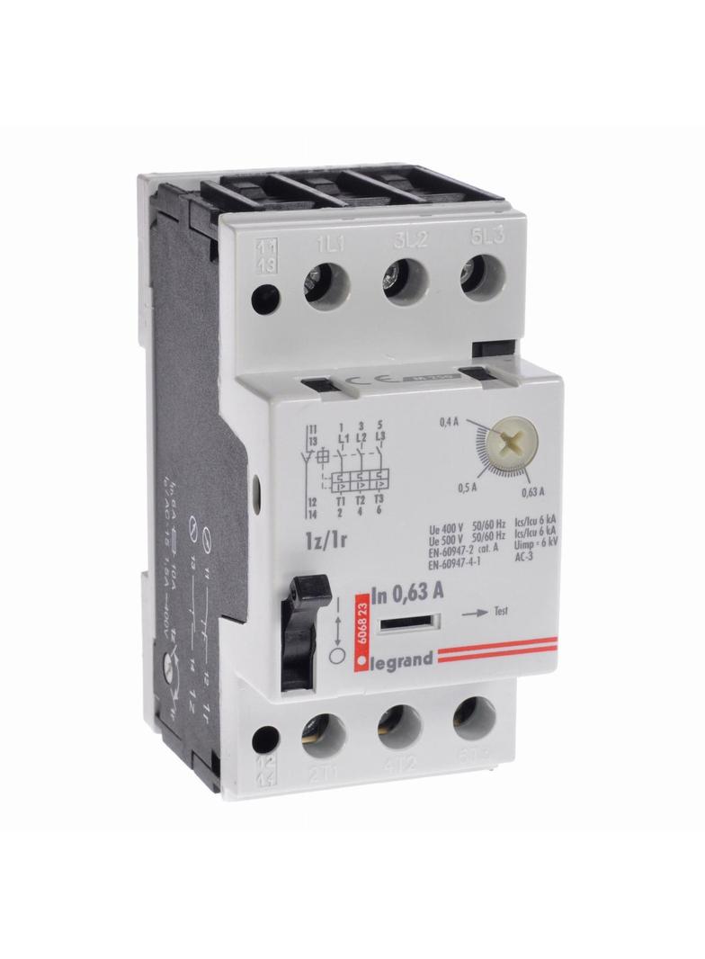 Wyłącznik Silnikowy 3P 0,12Kw 0,4-0,63A M 250 1R/1Z 0,63 606823 LEGRAND