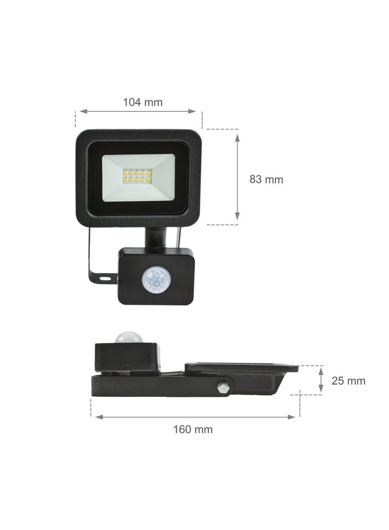 NOCTIS LUX 2 SMD 230V 10W IP44 CW black with sensor