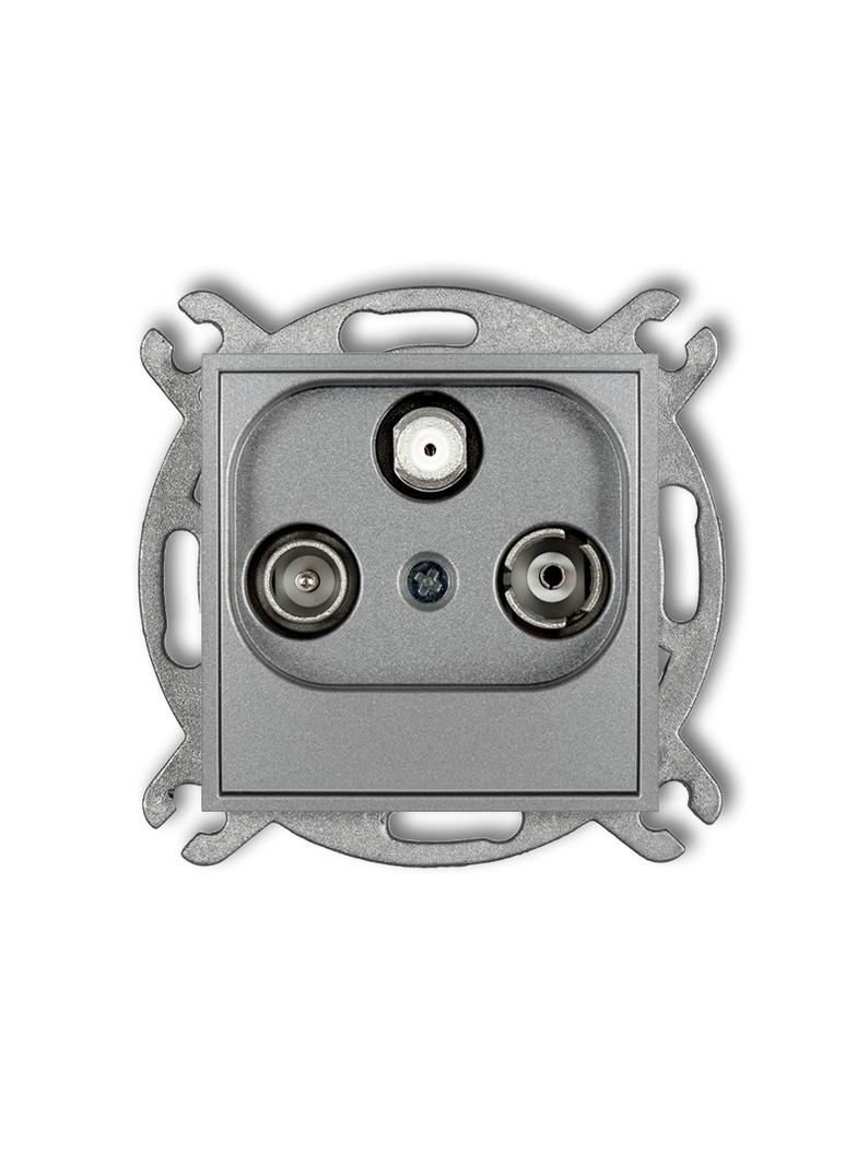 ICON Mechanizm gniazda abonenckiego RTV-SAT końcowego 1,5dB srebrny metalik
