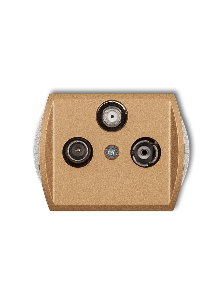 TREND Mechanizm gniazda abonenckiego RTV-SAT końcowego (2 wejścia antenowe) złoty metalik