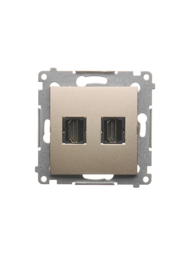 Simon 54 Gniazdo HDMI podwójne złoty mat DGHDMI2.01/44 KONTAKT