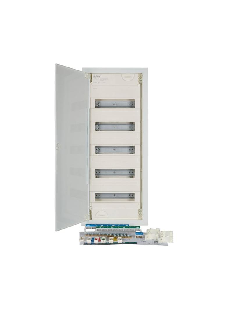 KLV-60UPS-F Rozdzielnica modułowa podtynkowa płaska 5x12+2 kl.II IP30 zawiera listwy N/PE 302414 EATON