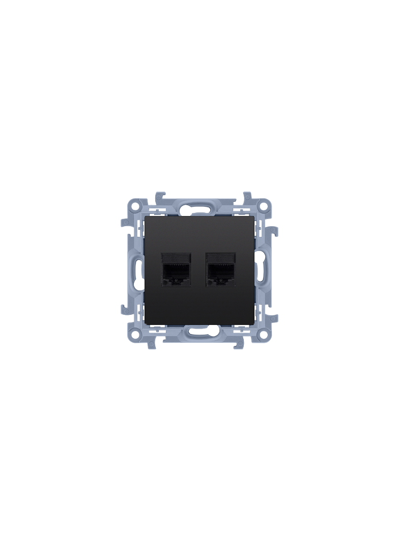 Simon 10 Gniazdo RJ45 kat. 6+gniazdo telefoniczne RJ11 czarny