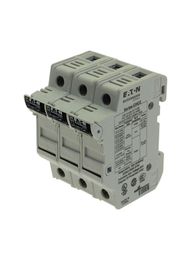 3Pole 30A 600V MFH For 10X38 Class CC Podstawa wkładki cylindrycznej 10x38 3P 32A 690VAC std. UL CHC