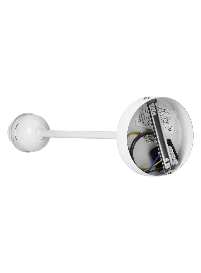 Rollo 1P E27, lampa wisząca, max. 60W, biała, krótka AD-LD-6340WE27T ORNO