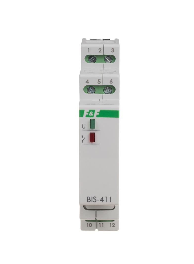 Przekaźnik bistabilny z pamięcią 9-30 V AC/DC montaż na szynie DIN z przekaźnikiem inrush 160A/20ms BIS-411M-LED-24V F&F
