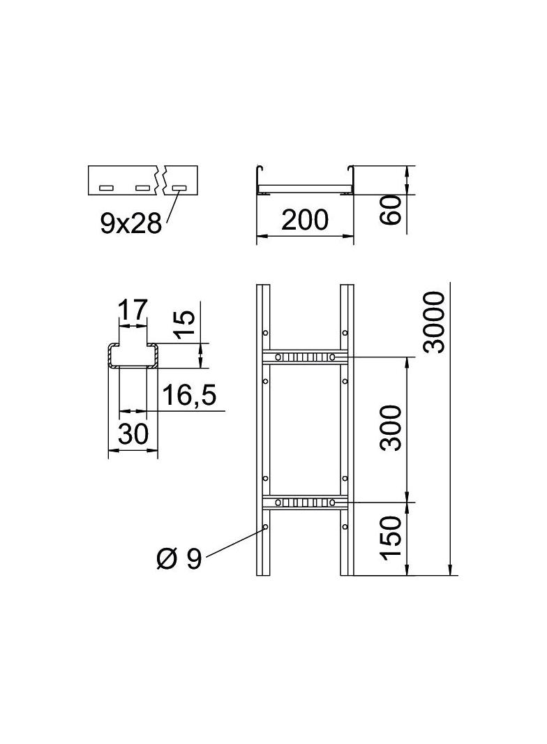 LCIS 620 3 FS, Drabina kablowa